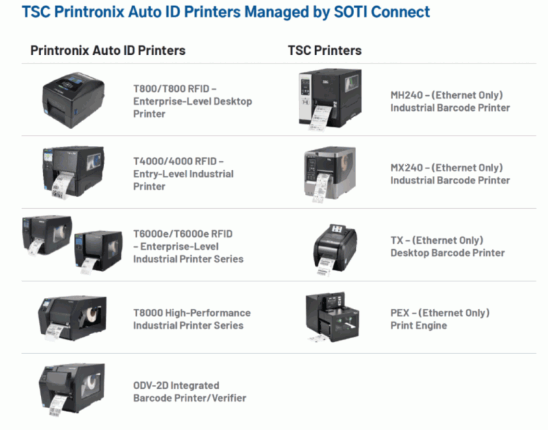 TSC printronix auto id printers managed by soti connect