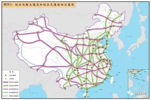 综合运输大通道和综合交通枢纽示意图