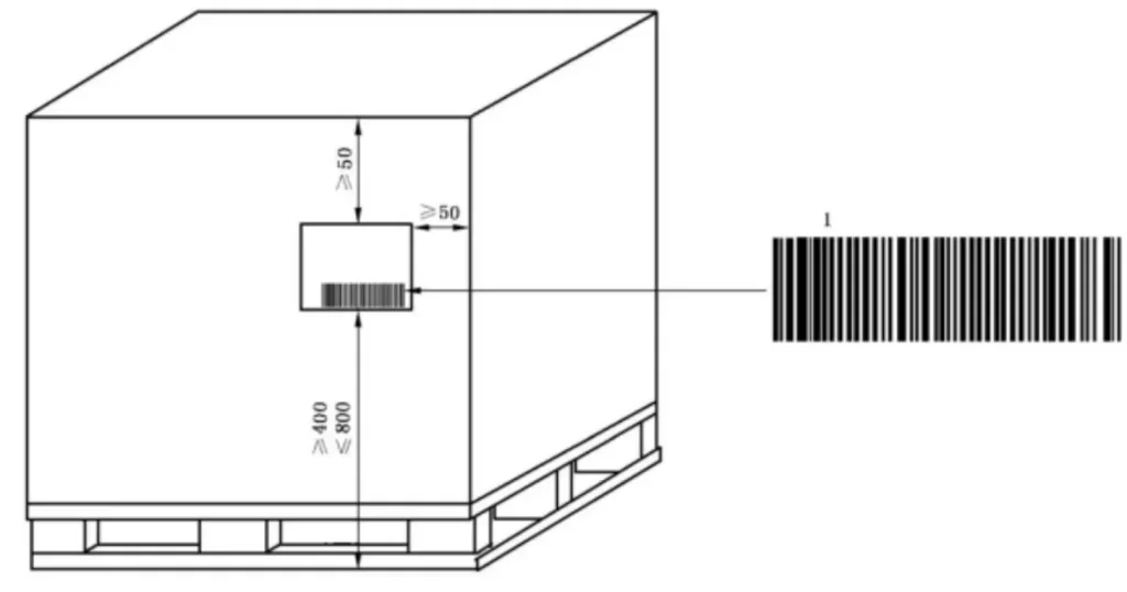 托盘标签位置示意图